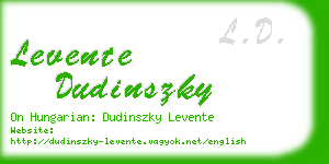 levente dudinszky business card